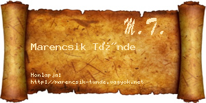 Marencsik Tünde névjegykártya